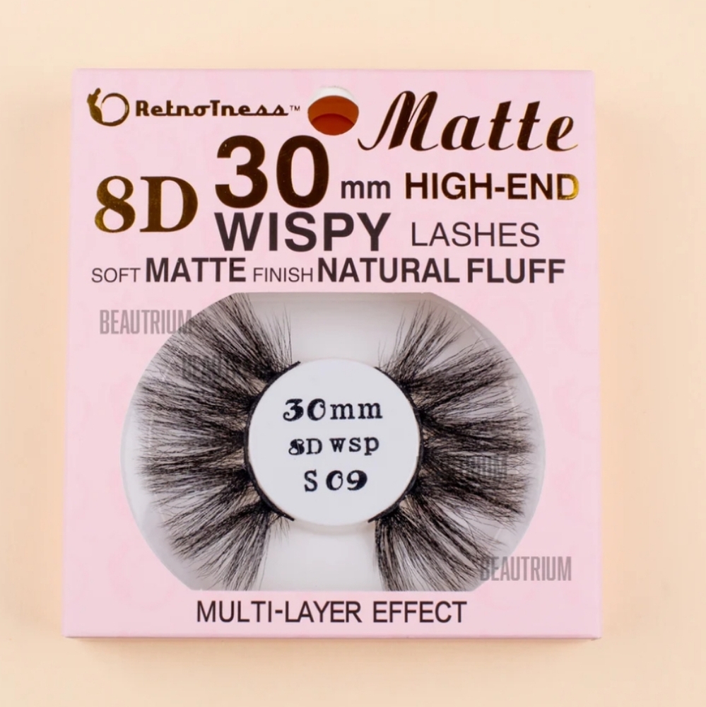 Retrotress 8d 30mm S09 High End Wispy Lashes Soft Matte Finish Natural Fluff